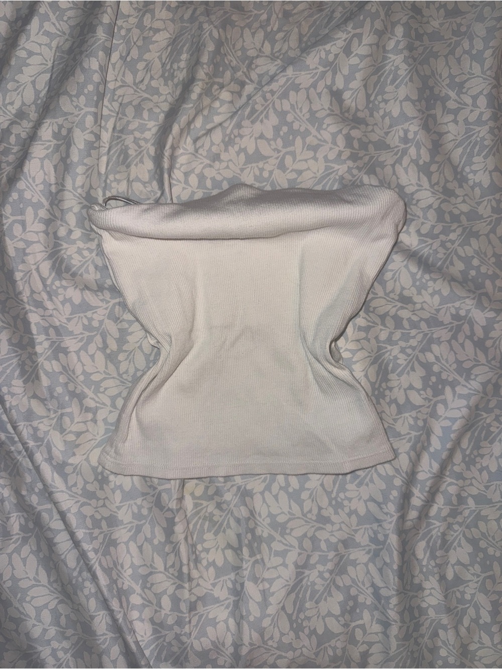 White Strapless Ribbed Tube Top - Women